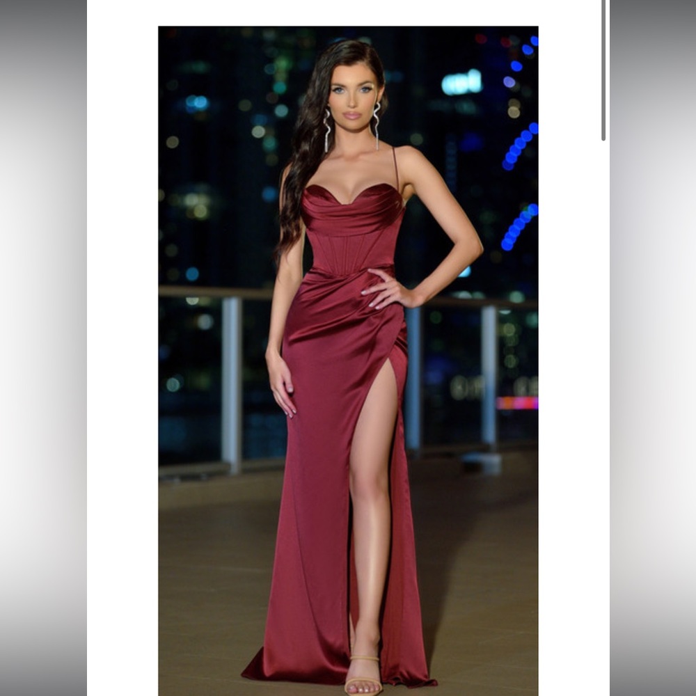 Yvette Gown in Burgundy